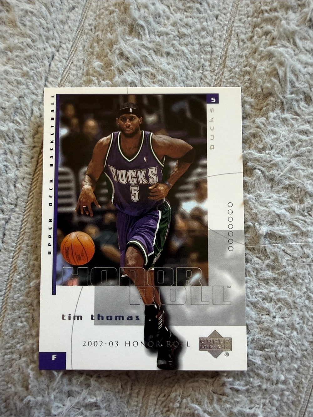 Tim Thomas Milwaukee Bucks Trading Card - Purple